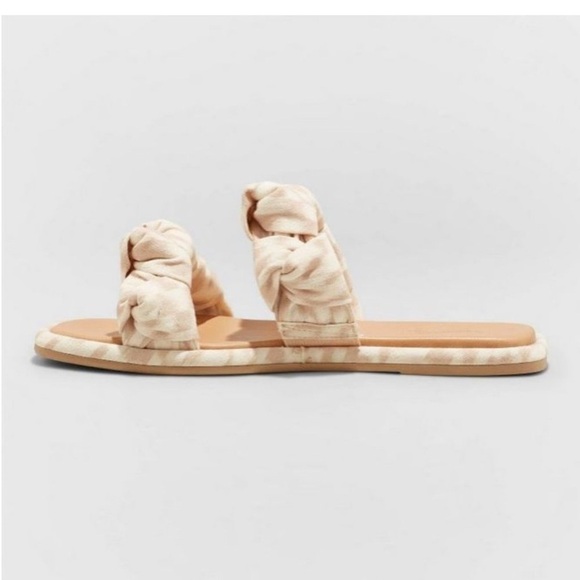 NWOT Universal Thread Meg Knotted Slide Sandals Almond Brown Women’s Size 6 - Picture 4 of 9